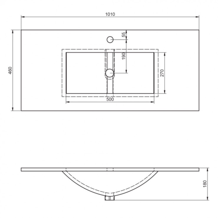 Håndvask Liotta Hvid Blank 100 cm-1